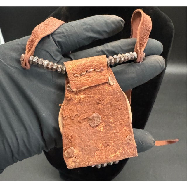 Sienna 1970s Himba Tribe Necklace, Leather, Shell, Iron For Sale - Image 8 of 15