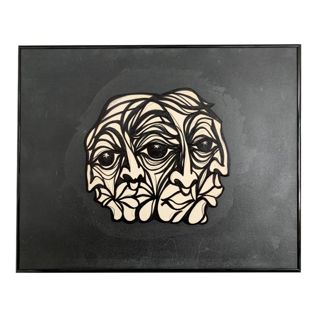 Jere Carrasco - "Quatro" Framed Dimensional Drawing For Sale