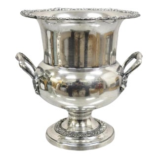 Vintage Sheridan Silver Plated Trophy Cup Champagne Chiller Ice Bucket For Sale