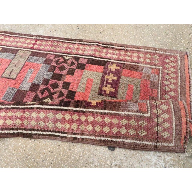 Mauve Galerie Shabab Collection Mid-20th Century Turkish Anatolian Long Runner For Sale - Image 8 of 9