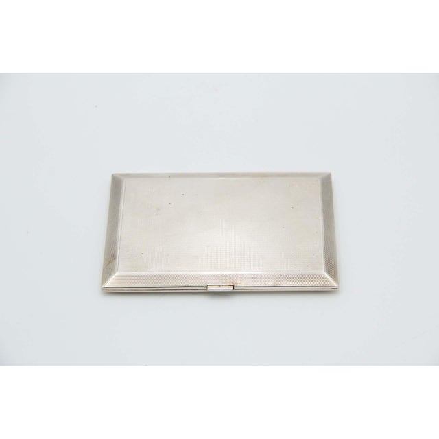 Guilloche Silver Cigarette Case For Sale - Image 4 of 4
