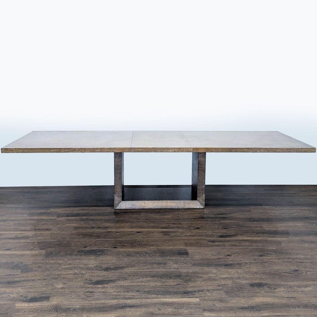 Moniker Home Modern Extendable Dining Table With 8 Restoration Hardware Leather Chairs For Sale In San Francisco - Image 6 of 17