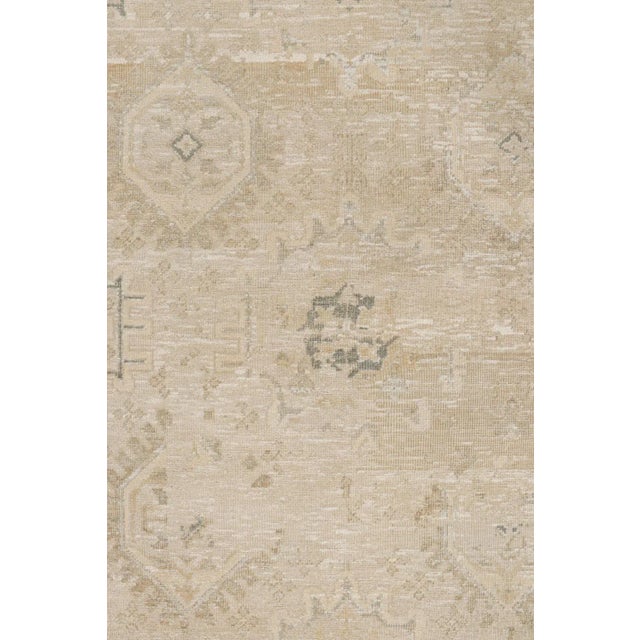 Traditional Rug & Kilim’s Oushak Style Rug in Beige, Gray and Gold Floral Patterns For Sale - Image 3 of 7