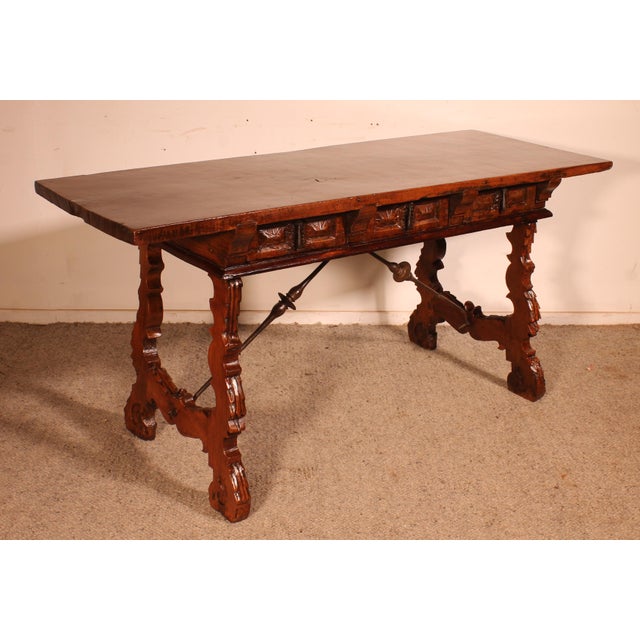 Spanish Renaissance Walnut Console Table, 17th Century For Sale - Image 14 of 14