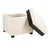Single Tray Ottoman in Flat Cream For Sale - Image 4 of 7