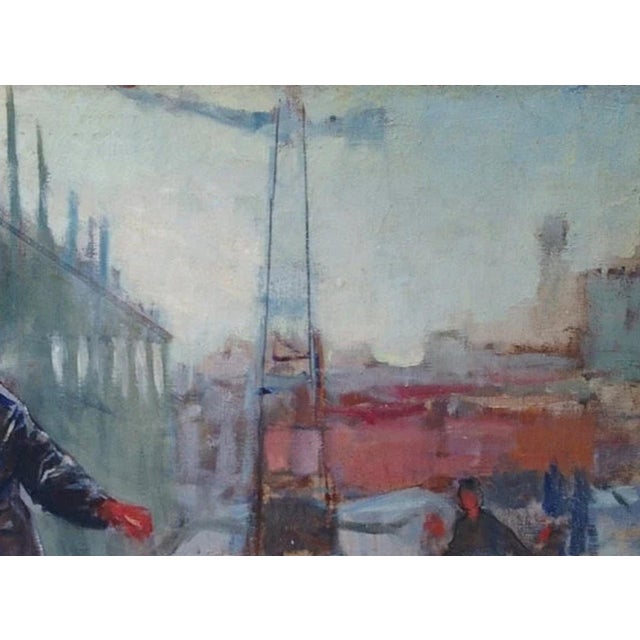 Campaign Soviet Industrial Landscape Oil Painting, Ukrainian Art, 1970s 67-90 For Sale - Image 3 of 6