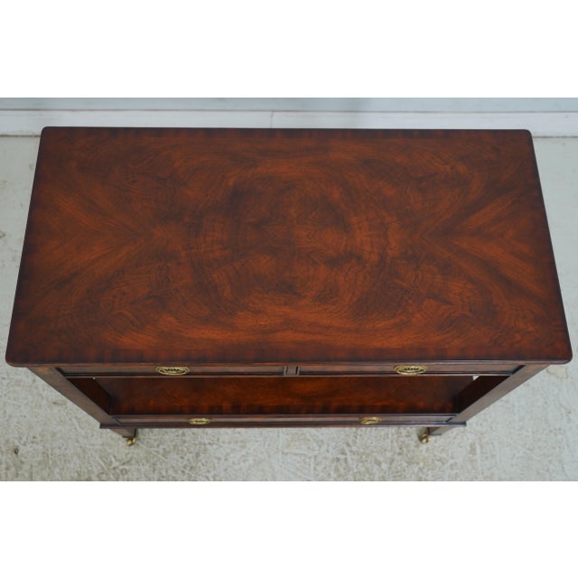 1960s Maitland Smith Regency Style Mahogany Inlaid 2 Tier Server For Sale In Philadelphia - Image 6 of 18