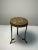 Vintage Mini Brass Pedestal Table Trivet Plant Stand 3” Round Etched Top For Sale - Image 4 of 9
