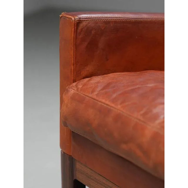 Gold 2-Seater Sofa in Cognac Leather by Kai Lyngfeldt Larsen, Denmark, 1960s For Sale - Image 8 of 16
