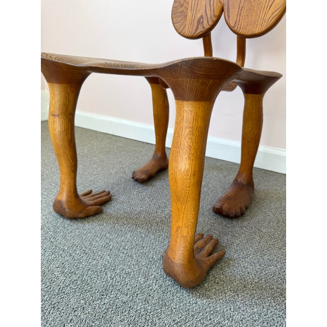Wood Pair of 1980 Andrew Willner Figure Chairs/Signed and Dated For Sale - Image 7 of 12