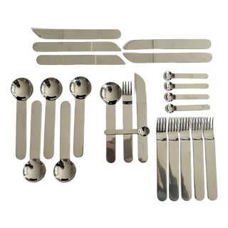 Vintage Italian Flatware Set in Stainless Steel by Sergio Asti, 1970, Set of 23 For Sale