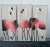 Pink Hand Painted Flamingo Triptych on Fabric For Sale - Image 8 of 13