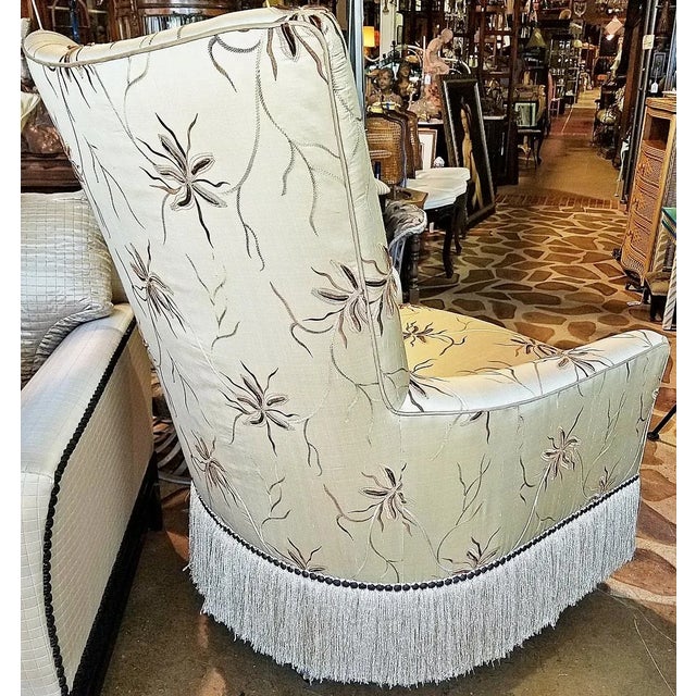 Wood Classic Bergere Armchair by Marge Carson For Sale - Image 7 of 11