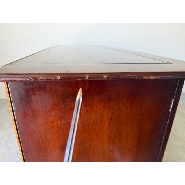 Vintage Art Deco - Asian Style Mahogany Buffet / Credenza With Brass Hardware For Sale - Image 10 of 12
