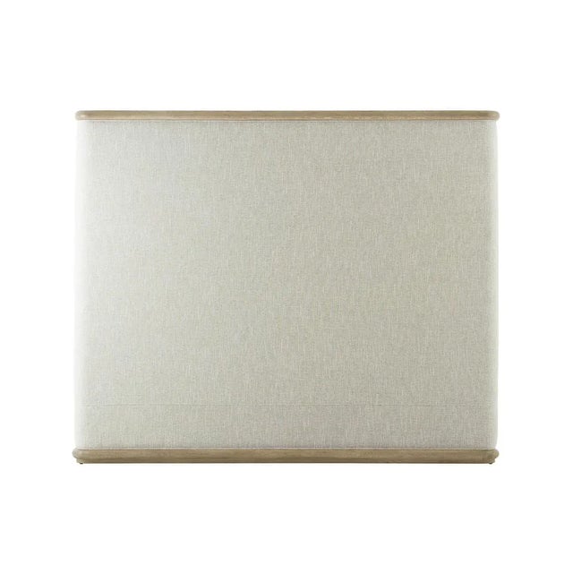 Beige Modern Upholstered Bed - Light Oak - Us King For Sale - Image 8 of 9