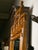 Large English Faux-Bamboo Walnut Mirror Made of 1900s Doors with Carved Ivy For Sale - Image 4 of 12
