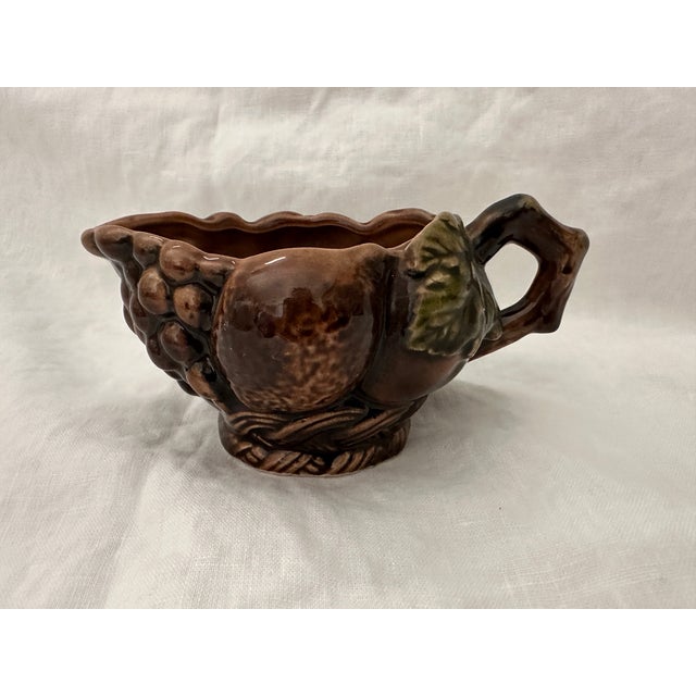 Majolica Inarco Brown Majolica Creamer For Sale - Image 4 of 5