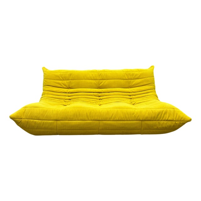 Togo Three-Seater Sofa in Yellow from Ligne Roset, 2012 For Sale