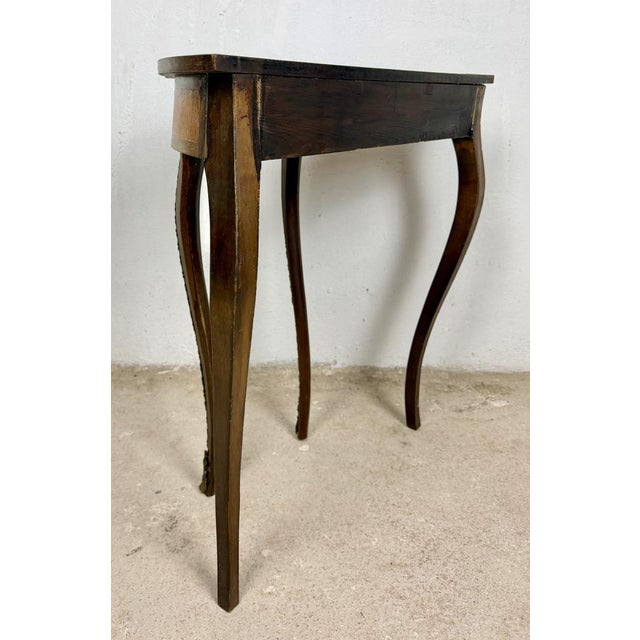 Louis XVI French Marquetry Console Table with Bronze Mounts, 1950 For Sale - Image 6 of 14
