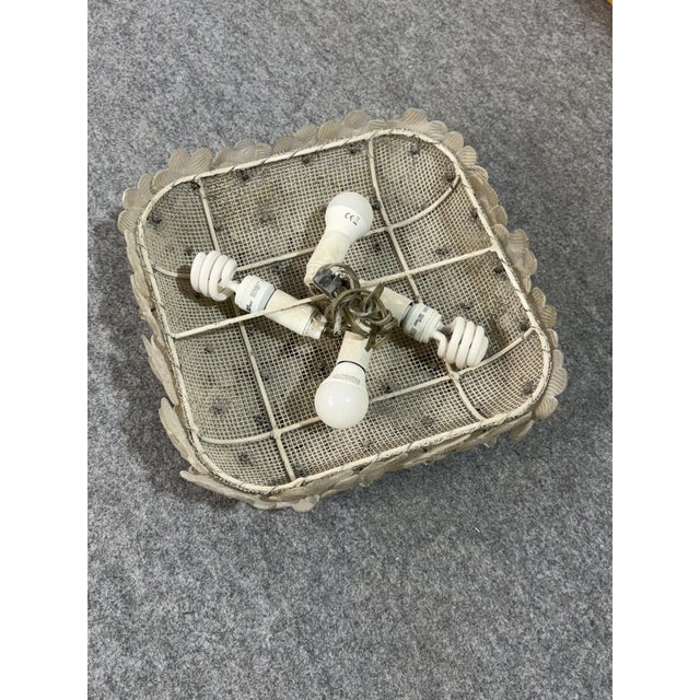 Gold Four-Light Square Murano Glass Ceiling Lamps in the style of Barovier & Toso, 1940s, Set of 2 For Sale - Image 8 of 11