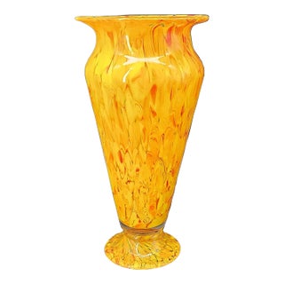 Vintage MCM Murano STyle Hand Blown Art Glass Confetti Vase For Sale