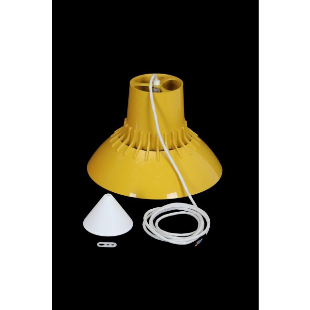 Danish Space Age Pendant Lamp in Yellow by Svend Middelboe for Nordisk Solar Compagni, 1970s For Sale - Image 9 of 13