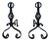 19th Century French Wrought Iron Andirons, Set of 2 For Sale