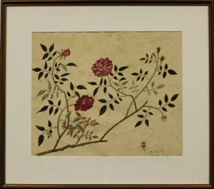 "Rouge Red Butterfly Rose" Watercolor Painting