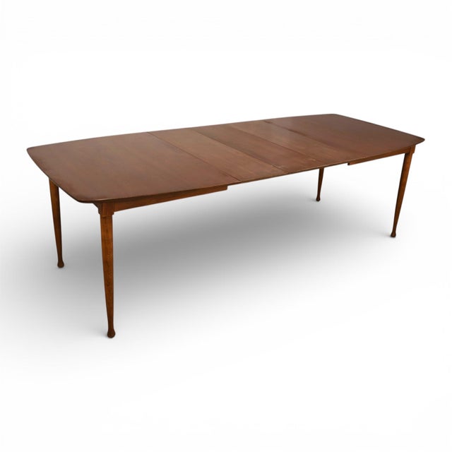 United Furniture Vintage Mid Century Modern Dining Table With 3 Leafs C. 1960s For Sale - Image 10 of 10