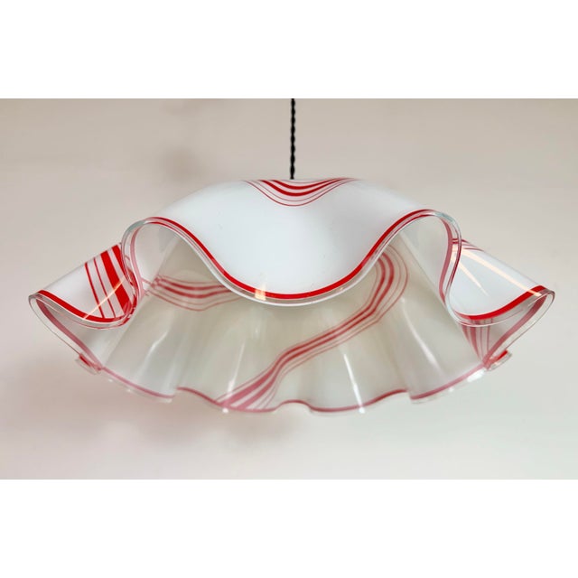 Metal Vintage Glass Ceiling Light, 1970s For Sale - Image 7 of 18