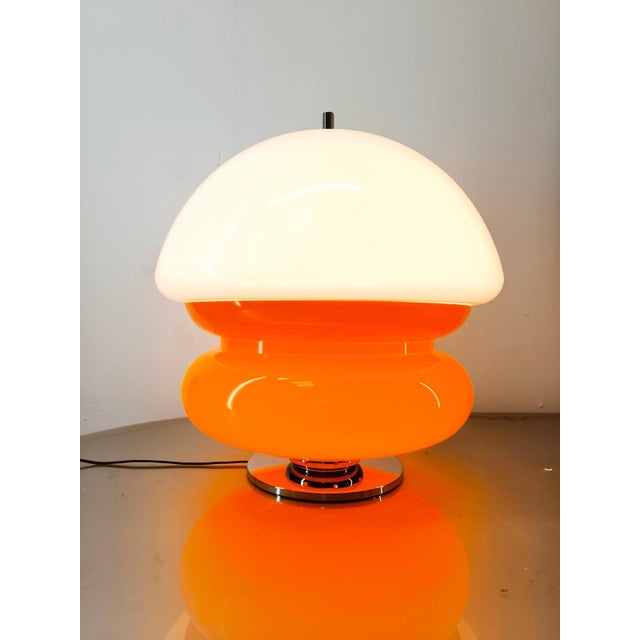 Space Age White and Orange Lamp, in Very Good conditions. Designed 1970 to 1979 European Plug (up to 250V).The wiring of...