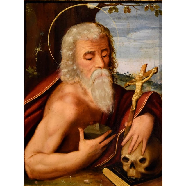 Circle of Giuseppe Mazzuoli Detto Il Bastarolo, Saint Jerome Mazzuoli, 16th Century, Oil on Copper For Sale - Image 15 of 15