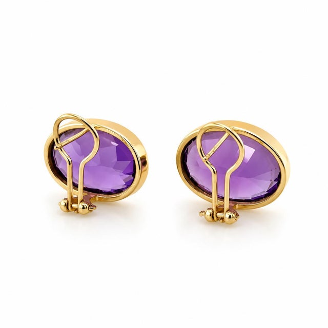 Contemporary 14k Amethyst Earrings, A Pair For Sale - Image 3 of 3