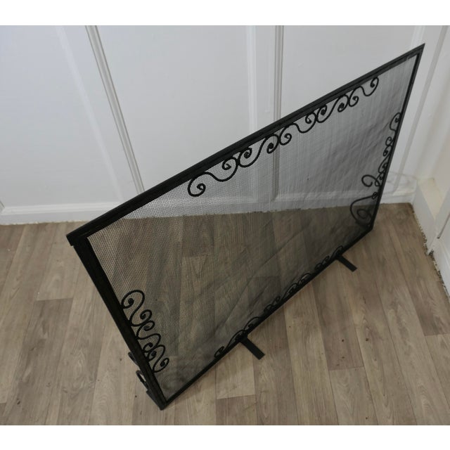 Metal Large Wrought Iron Fire Screen, 1890s For Sale - Image 7 of 7