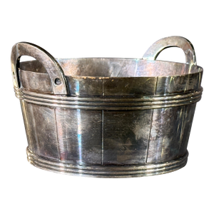 Vintage Wilcox Barrel Form Silverplate Wine / Champagne Bottle Coaster