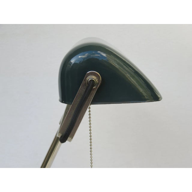 Antique Art Nouveau Chromed Banker's Lamp from Lux For Sale - Image 4 of 18