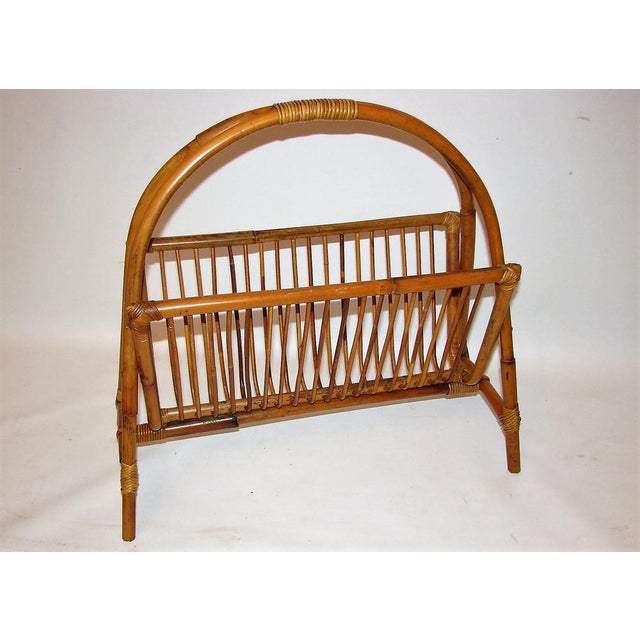 1970s Bamboo Newspaper Rack, 1970s For Sale - Image 5 of 8