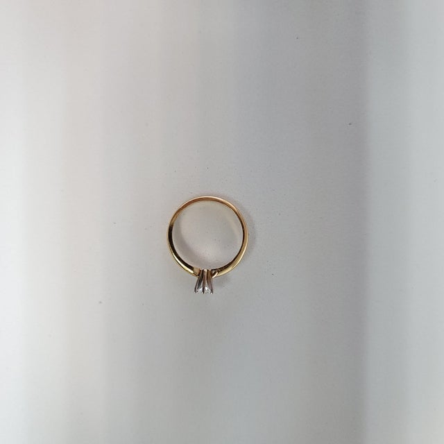 Quarter Carat Pear Solitaire Diamond Engagement Ring, Size 8 For Sale - Image 4 of 5