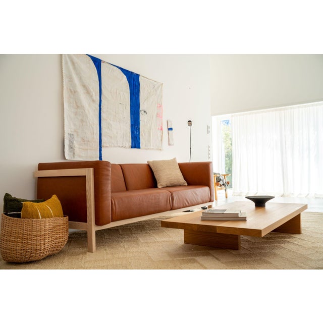 Not Yet Made - Made To Order Two-Seater Sofa in Oak and Leather by Julien Renault For Sale - Image 5 of 13