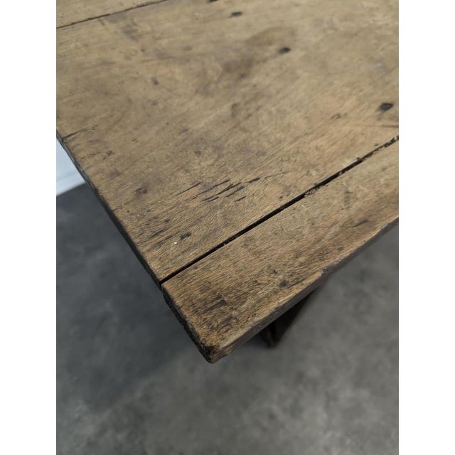 Rustic Farmhouse Table in Oak For Sale - Image 5 of 9