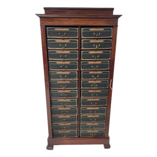 19th Century Louis Philippe Mahogany Veneer Filing Cabinet For Sale