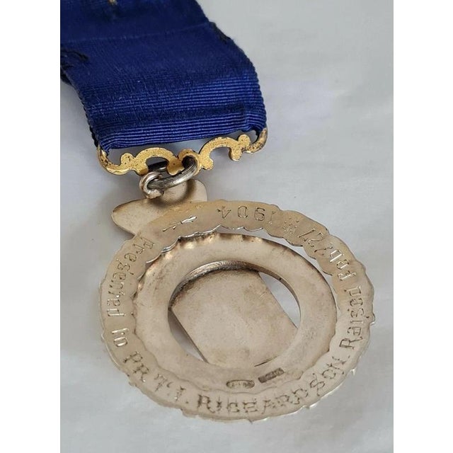 Elkington Sterling Silver-Gilt Masonic Presentation Medallion, 1903 For Sale - Image 4 of 10