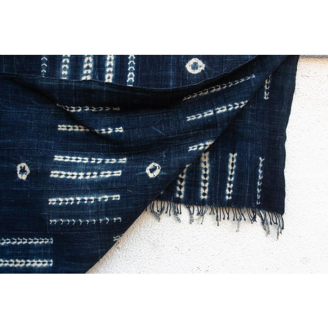 2000 - 2009 Vintage African Moss "Arbinda Sky" Indigo Throw For Sale - Image 5 of 6