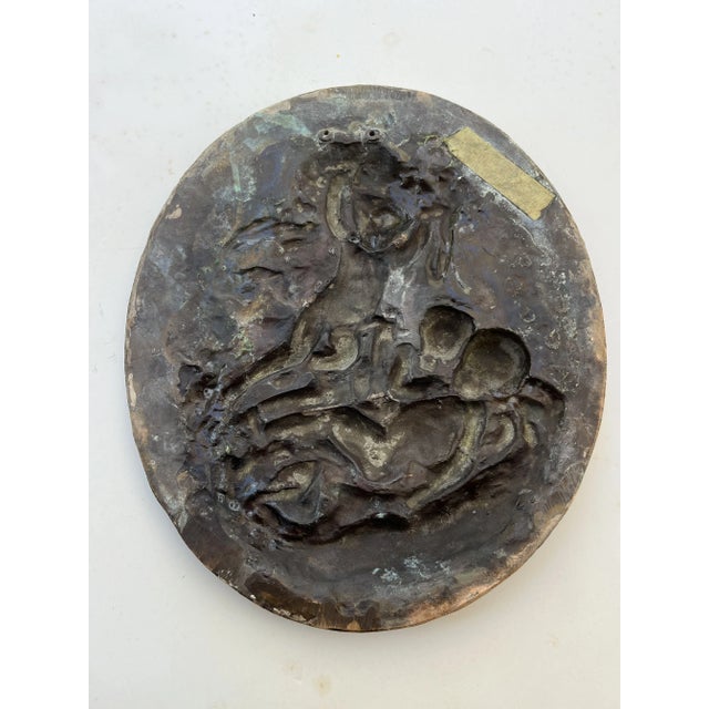 French French 19th Century Heavy Bronze Relief Plaque of 3 Cherubs For Sale - Image 3 of 11