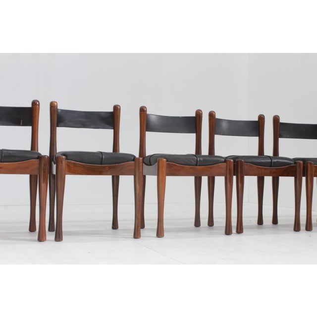 Vintage Italian Dining Chairs by Silvio Coppola for Bernini, 1970s, Set of 6 For Sale - Image 9 of 11