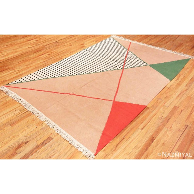 Flat Woven Beautiful Large Room Size Vintage French Kilim Rug by Antonin Kybal, Country / Origin: French Rugs, Circa /...