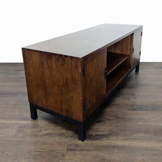 2000 - 2009 Wood Media Console on Metal Base For Sale - Image 5 of 8