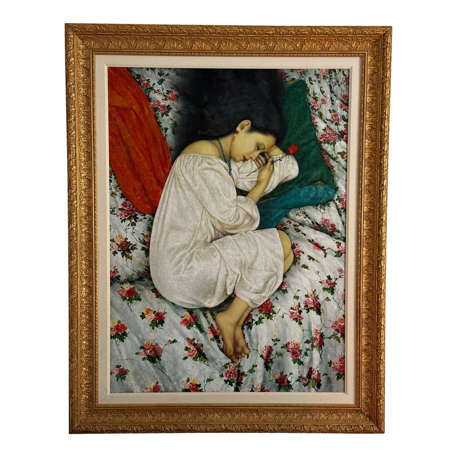Rare Signed Original Di Li Feng (1958 - ) Extra Large Contemporary Oil ...