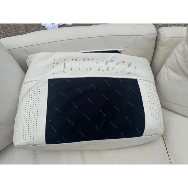 White Natuzzi Rondo Curved Modular Italian Leather Sectional Sofa For Sale - Image 8 of 10