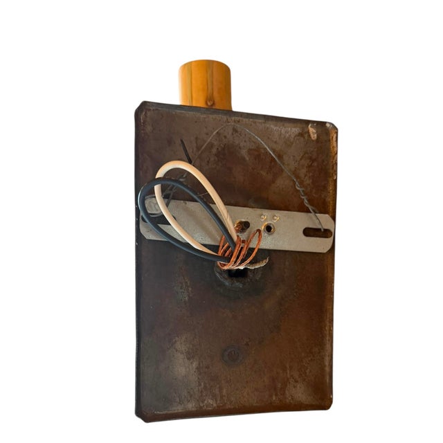 Pair of Vintage Iron Wall Sconces With Square Backplate For Sale - Image 4 of 5